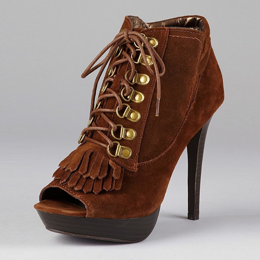 NYLA Sabie Lace-Up Booties (8.5)